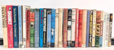 Carton of Period Football Books: to include a good signed copy of Captain of Wales Walley Barnes