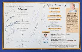 2000 Wolverhampton Wanderers Wolves Former Players Association multi signed Dinner Card, Nov 3rd