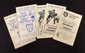 1950s/60s Yorkshire Rugby Programme Quintet (5): Yorkshire RU Challenge Cup Finals, Halifax v