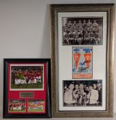 Reproduction 1968 European Cup Manchester United Framed Football Programme, with team photograph,