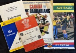 1957-87 Rugby Programme Miscellany (5): 57 Welsh XV v International XV, Empire Games Fundraiser;