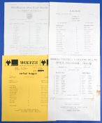 Manchester United 1981/82 reserves aways Burnley (mark), Wolves, Coventry City, WBA; fair/good. (4)