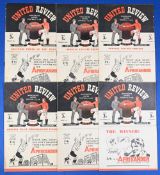 1947/48 Manchester United home match programmes Bolton Wanderers (United team photo), Preston NE (