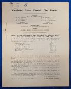 1948 Manchester United Football Club Ltd. Revenue Accounts for 1947/48, balance sheet as at 1st June