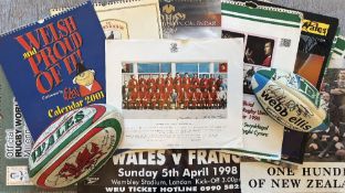 Rugby Calendars, Posters and signed Balls selection (c.25): Huge RWC ’99 portraits by Waka Nathan’