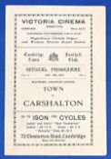 Pre-War 1931/1932 Cambridge Town v Carshalton, Southern Amateur League match programme 10 October