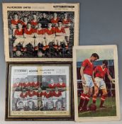 1950s Manchester United colour Photographs: Tommy Taylor and Roger Byrne, mounted on card by Daily