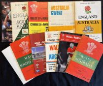 1960s-2018 Tourists to the UK Rugby Programmes (13): Wales B v Argentina 1978; Eng v S Africa 61 and