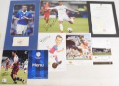 Football signed photographs, programmes and team sheets: a mixed collection, with noted examples