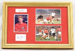 Framed and special glass Alan Ball x3 pictures including separate autograph: frame size 300mm x