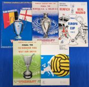 1961-1978 European Cup Big Match Final Programmes: 61 Barcelona v Benfica, 62 Benfica v Real Madrid,