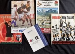 1973 to 1994 England v NZ H and A and S Africa A Rugby Programmes etc (5): v NZ 73 (worn, won) and