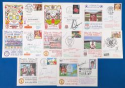 8x 1989-2000 FDC signed Football covers: Rangers v Arsenal, Niall Quinn, Manchester United v Red