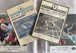 1947-2009 Services Rugby Programmes, RAF v Navy (18): Issues from 1947, 51, 52, 59, 60, 62, 68,