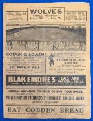 1936 Wolverhampton Wanderers Wolves Home League Football Programme 5th Sep 1936 v Sheffield