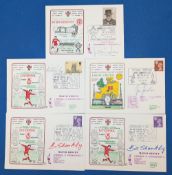 5x 1974 Signed Football FDC covers, Leeds v FC Zurich Joe Jordan, Liverpool v Stremsgodset Bob