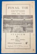 1925 Scarce FA Cup Final Football Programme Cardiff City v Sheffield United 25th April 1925 at