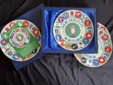 1991 RWC Four Attractive Ceramic Rugby Commemorative Plates (4): Four Official Commemorative