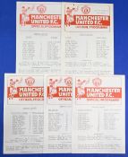 Manchester United 1981/82 reserves homes Stoke City, Burnley, Aston Villa, Newcastle United,