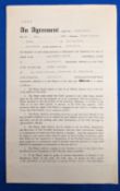 Player Contract between Manchester Utd: 1960 (May) to (June) 1961 player Joe Carolan authorised by