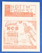 1946/47 Nottingham Forest v Spurs Division 2 match programme 4th April 1947; fair/good. (1)