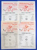 Manchester United 1972/73 reserves homes Burnley, Liverpool, Coventry City (team changes), Blackpool