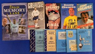 Collection of Tottenham Hotspur related memorabilia including Jimmy Greaves books, Down Memory Lane,