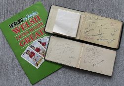 1950s Autographs and 2000s Welsh Rugby Lions Greats Sticker Album (3): In two lightly used autograph