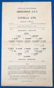 1944 Aberaman AFC v Lovalls Ath single sheet football programme