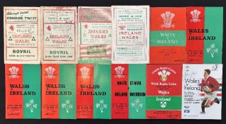 1947-97 Wales v Ireland Rugby Programmes (12): A dozen issues over 50 years, 1957-53 inc, 57, 69-