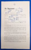 Player Contract between Manchester Utd 1953 (March) to (June) 1953 and player Bryce Fulton