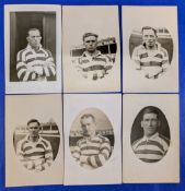 6x Early Wigan Rugby League Player Portrait Postcards, O Griffiths, A Graham x2, Crossland, F