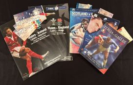 2005 Wales Grand Slam Rugby Programmes with Tickets (5+): All five matches from the famous Grand