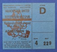 TICKET: 1968/69 Manchester United v Tottenham Hotspur Division 1 match ticket; fair/good. (1)