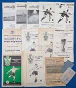 1952-1973 Wellington Town (Shropshire) Football Programmes, v Staybridge 12th Jan 1952, v Stafford