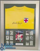 Gordon Banks England 1966 World Cup Winner Replica Goalkeeper shirt, well signed with montage images