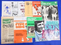 1975/76 Selection of Manchester United away friendly match programmes Glasgow Celtic and The