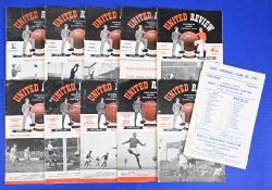 Selection of Manchester United home match programmes v 1950/51 Blackpool, Oldham Athletic (FAC),