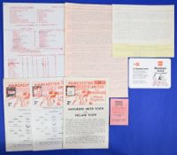 1966/67 Typed match reports produced by journalist for newspaper insert for Manchester United v