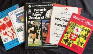 1977 to 2014 Wales Rugby Programmes Miscellany (5): Emerging Springboks v Wales 1998, Neath v NZ