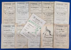 1952-1967 Liverpool City Rugby League Programmes: v Halifax 15th March 1952, v St Hens 2nd Oct 1954,