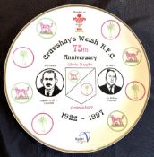 1997 Crawshay’s Welsh XV 75th Anniversary Decorated Ceramic Plate: Nice crisp and clear large