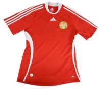 Hungary Home Football Shirt in red, short sleeve, Adidas, size S