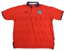 1999-2001 England FC Away Football Shirt Size XL Umbro Red VGC with some bobbles