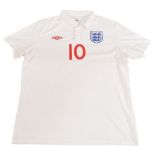 2009/10 England FC Away Football Shirt #10 Rooney Size XL Umbro White VGC