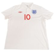 2009/10 England FC Away Football Shirt #10 Rooney Size XL Umbro White VGC