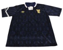 1991-1992 Scotland FC Home Football Shirt Size 40” Umbro Blue. Good condition with some small wear