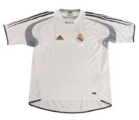 2004/05 Real Madrid FC Home Football Training Shirt Size YXL Adidas White VGC