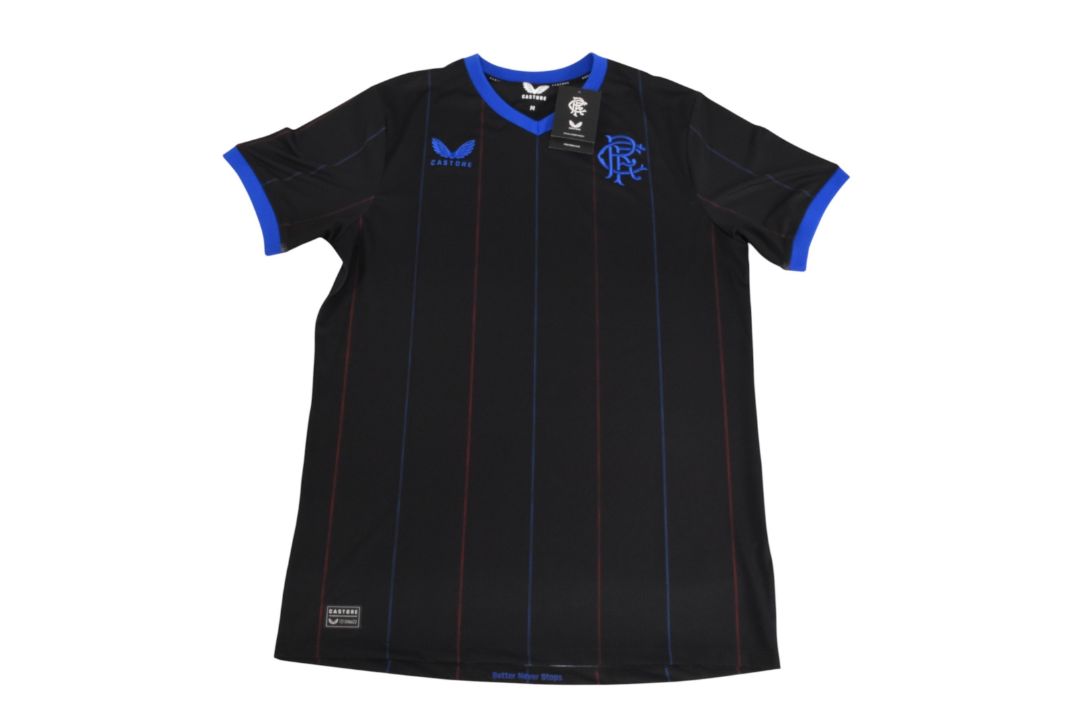 2022/23 Glasgow Rangers FC 4th Football Shirt Size Medium Castore Black VGC - Image 1 of 3