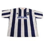 1996/97 West Bromwich Albion FC Home Football Shirt Size XXL Patrick Blue/White VGC